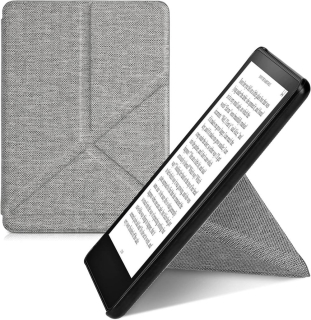Pouzdro KW Mobile - Origami Textil Light Grey - KW5776525 - pro Amazon Kindle Paperwhite 5 (2021) - světle šedé