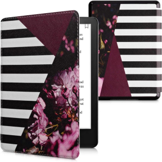Pouzdro KW Mobile - Flowers & Stripes - KW5625662 - pro Amazon Kindle Paperwhite 5 (2021) - vícebarevné