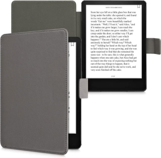 Pouzdro KW Mobile (Kalibri) - Real Leather - KA5626619 - pro Amazon Kindle Paperwhite 5 (2021) - šedá kůže