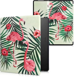 Pouzdro KW Mobile - Flamingos & Palm Trees - KW4941715 - pro Amazon Kindle Oasis 2 / 3 - vícebarevné