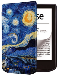 Pouzdro B-SAFE LOCK 3511, obal na Pocketbook 629 Verse / 634 Verse Pro - magnetické zavírání, AutoSleep, motiv Gogh