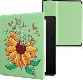 Pouzdro KW Mobile - Sunflower Butterflies - KW4941723 - pro Amazon Kindle Oasis 2 / 3 - vícebarevné