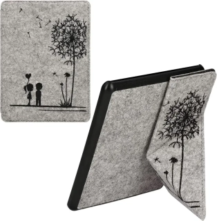 Pouzdro KW Mobile - Origami Felt Dandelion Love - KW4690801 - pro Amazon Kindle Paperwhite 5 (2021) - šedé