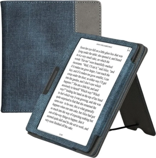 Pouzdro KW Mobile Double Leather - KW6118917 - pro Onyx Boox Leaf 2 - barva černá, denim