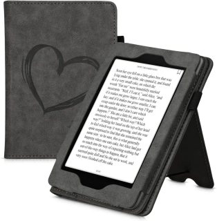 Pouzdro KW Mobile Brushed Heart - KW5626802 - pro Amazon Kindle Paperwhite 1/2/3 - tmavě šedé