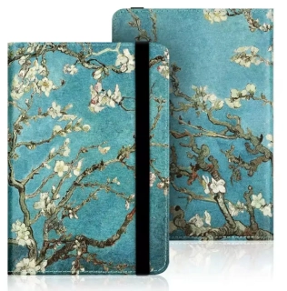 Armori Wraper W007 - univerzální pouzdro na čtečky knih, 6" displej - motiv Blue Garden