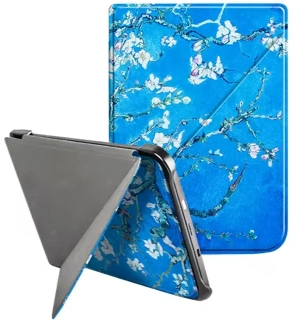ARMORI KEEPER K029, pouzdro se stojánkem pro Pocketbook 740 InkPad 3 - motiv Blue Garden