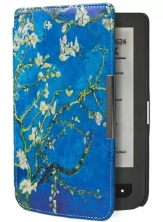 ARMORI TRIMER T039 - pouzdro pro Pocketbook 614 / 615 / 624 / 625 / 626 - motiv Blue Garden