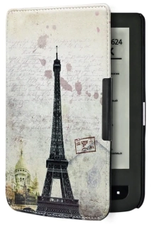 ARMORI TRIMER T041 - pouzdro pro Pocketbook 614 / 615 / 624 / 625 / 626 - motiv Paris