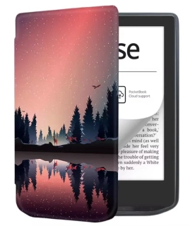 Armori Trimer T057, pouzdro pro Pocketbook 629 Verse / 634 Verse Pro - magnetické zavírání, AutoSleep, motiv Nightlake