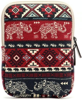 ARMORI Zipper Z067 - motiv Red Elephant - Univerzální pouzdro pro čtečky 6" - textilní, zip
