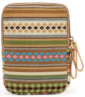 ARMORI Zipper Z082 - motiv Brown Cross - Univerzální pouzdro pro čtečky 6" - textilní, zip