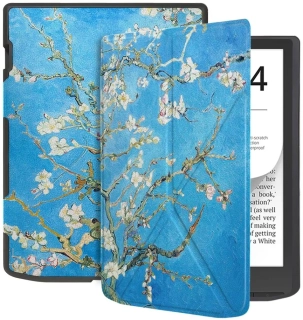 ARMORI STANDER S194, pouzdro se stojánkem Origami pro Pocketbook 743 G/C/K3 (InkPad4, Color 2, Color 3) - motiv Blue Garden