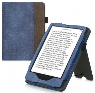Pouzdro KW Mobile Double Leather - KW5626103 - pro Amazon Kindle Paperwhite 5 (2021) - grey, denim