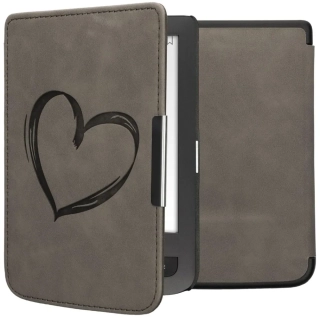 Pouzdro KW Mobile - Brushed Heart - KW5574703 - pro Pocketbook 614/615/624/625/626 - tmavě šedé