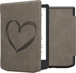 Pouzdro KW Mobile - Brushed Heart - 23SC003C - pro Pocketbook 629 Verse / 634 Verse Pro / Color - šedé