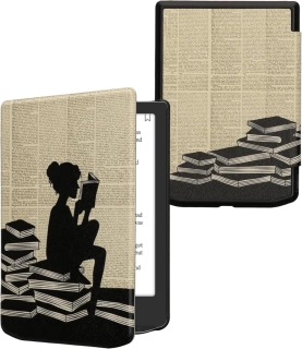 Pouzdro KW Mobile - Girl And Books - 23RQ006C - pro Pocketbook 629 Verse / 634 Verse Pro / 634 Verse Color - vícebarevné