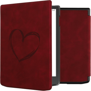 Pouzdro KW Mobile - Brushed Heart - KW6164401 - pro Pocketbook 743G InkPad 4 / 743K3 Color 3 / 743C Color 2 - červené