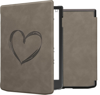 Pouzdro KW Mobile - Brushed Heart Grey - 23SA003C - pro Pocketbook 743G InkPad 4 / 743K3 Color 3 / 743C Color 2 - šedé