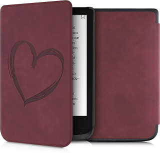 Pouzdro KW Mobile - Brushed Heart - KW5022804 - pro Pocketbook 616/617/627/628/632/633 - tmavě červené