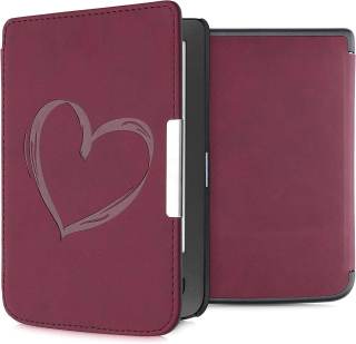 Pouzdro KW Mobile - Brushed Heart - KW5574701 - pro Pocketbook 614/615/624/625/626 - tmavě červené