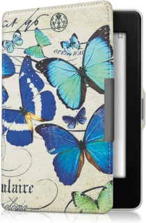 Pouzdro KW Mobile - Vintage Butterflies - KW2313606 - pro Amazon Kindle Paperwhite 1/2/3 - modré, béžové
