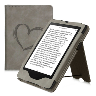 Pouzdro KW Mobile - Brushed Heart - KW5626203 - pro Amazon Kindle Paperwhite 5 (2021) - šedé