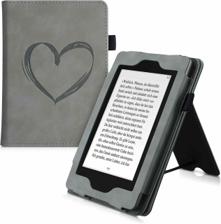 Pouzdro KW Mobile - Brushed Heart - KW5022203 - pro Amazon Kindle Paperwhite 4 (2018) - šedé