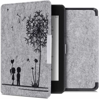 Pouzdro KW Mobile Felt Dandelion Love - KW4848903 - pro Amazon Kindle Paperwhite 4 (2018) - šedé