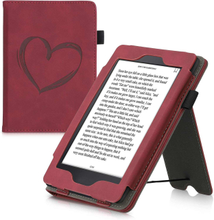 Pouzdro KW Mobile - Nubuck Brushed Heart - KW5567502 - pro Amazon Kindle Paperwhite 1/2/3 - Dark Red