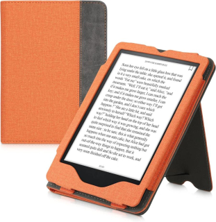 Pouzdro KW Mobile Double Leather - KW5626106 - pro Amazon Kindle Paperwhite 5 (2021) - šedá, oranžová
