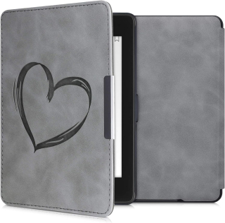 Pouzdro KW Mobile - Brushed Heart -  KW4974707 - pro Amazon Kindle Paperwhite 1/2/3 - šedé