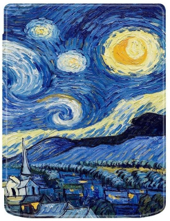 Pouzdro B-SAFE LOCK 3482, obal na Pocketbook 743G InkPad 4 a Pocketbook 743C InkPad Color 2 - motiv Gogh, magnetické zavírání, AutoSleep