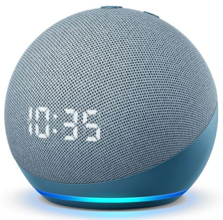 Amazon Echo DOT Clock 2022 (5. generace) - hlasový asistent s hodinami - Deep Sea Blue (modrý)