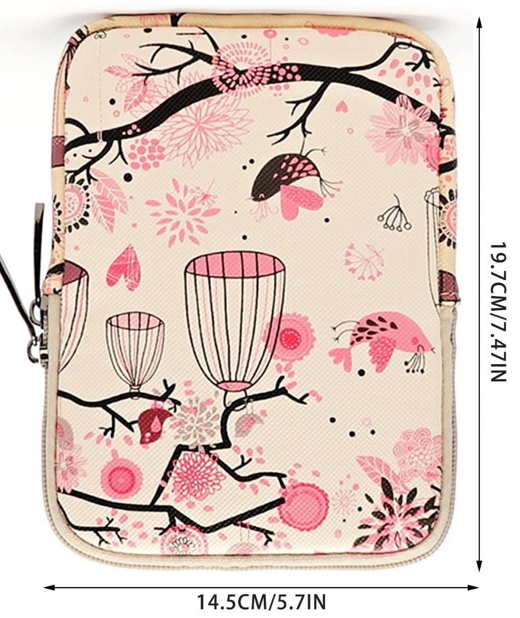 Obal ARMORI Zipper Z075 Pink Birds - textilní pouzdro univerzální