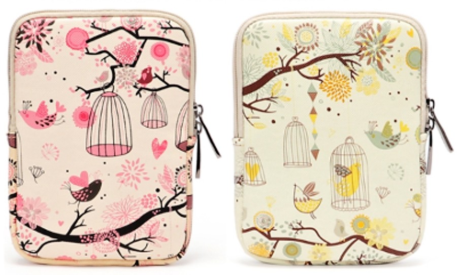 Obal ARMORI Zipper Z075 Pink Birds - textilní pouzdro univerzální